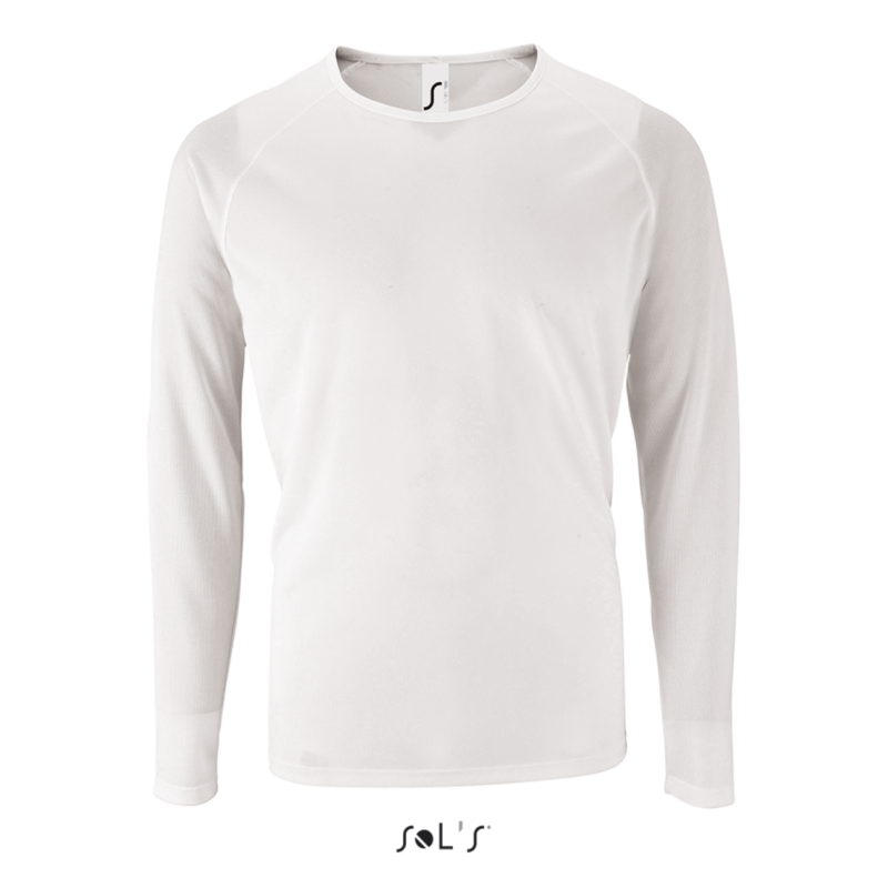 so02071-white-a1 SOL'S MEN LONG SLEEVE - T-SHIRT SPORTY SPORTS LSL - Λευκό