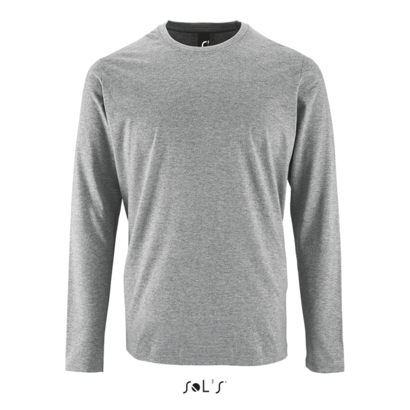 so02074-grey_melange-a1 SOL'S IMPERIAL LONG-SLEEVE T-SHIRT - LSL MEN - 85% Βαμβάκι/15% Βισκόζη