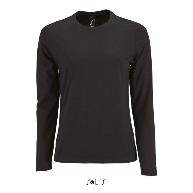 SOL'S IMPERIAL LSL WOMEN - LONG-SLEEVE T-SHIRT - Βαθύ Μαύρο