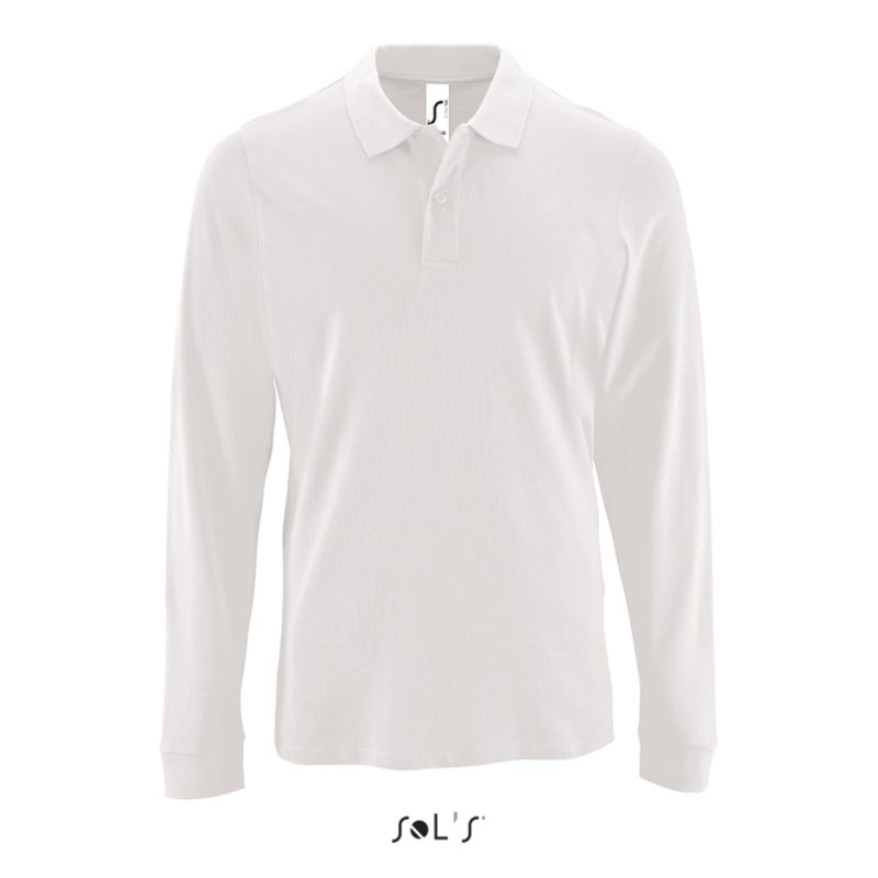 SOL'S PERFECT LSL MEN - LONG-SLEEVE PIQUÉ POLO SHIRT - Λευκό