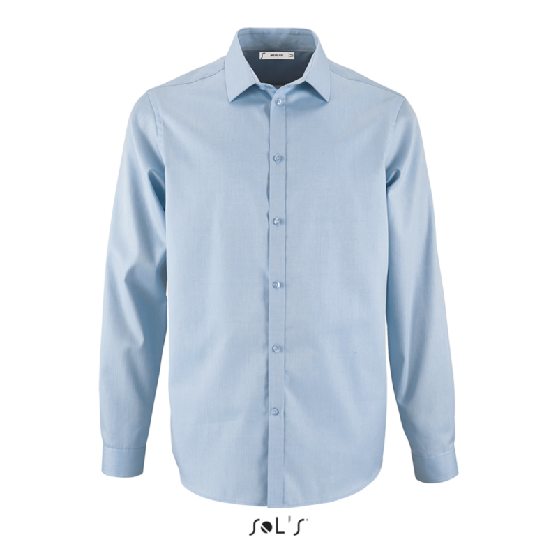 so02102-sky_blue-a1 SOL'S BRODY MEN - HERRINGBONE SHIRT - Γαλάζιο