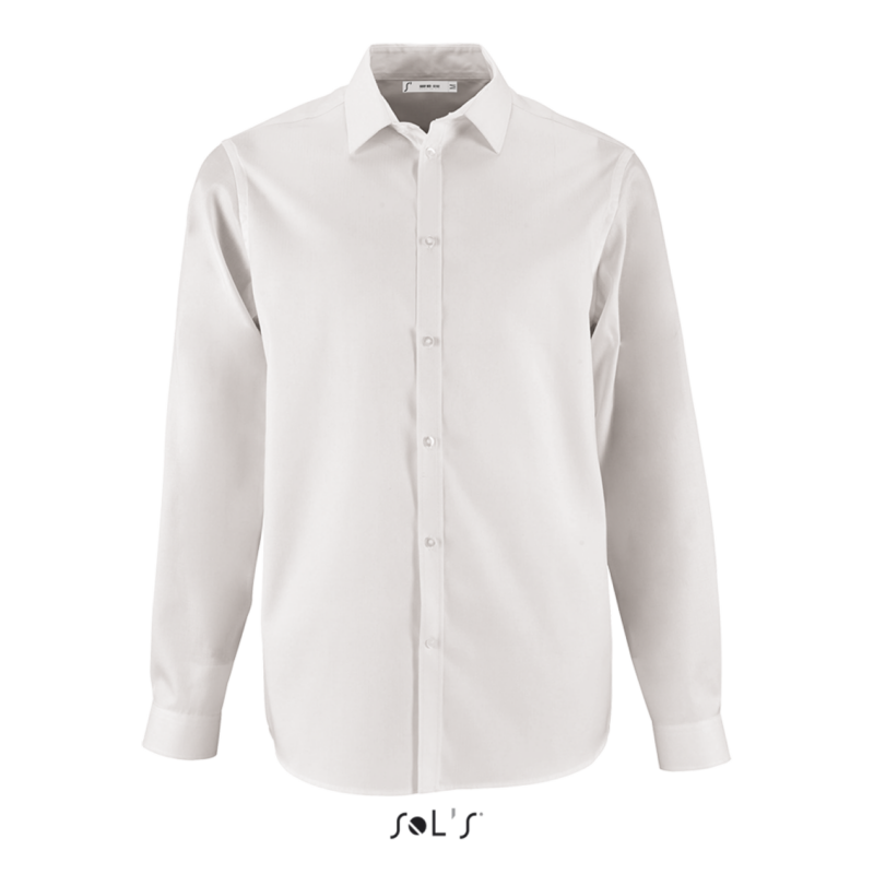 so02102-white-a1 SOL'S BRODY MEN - HERRINGBONE SHIRT - Λευκό
