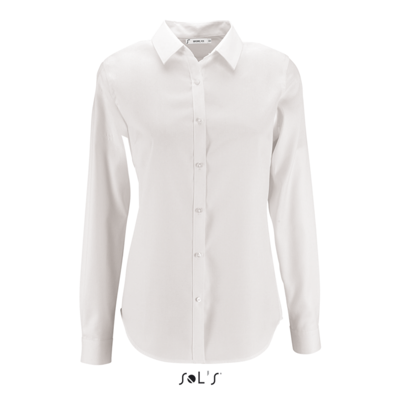 so02103-white-a1 SOL'S BRODY HERRINGBONE - WOMEN SHIRT - Λευκό