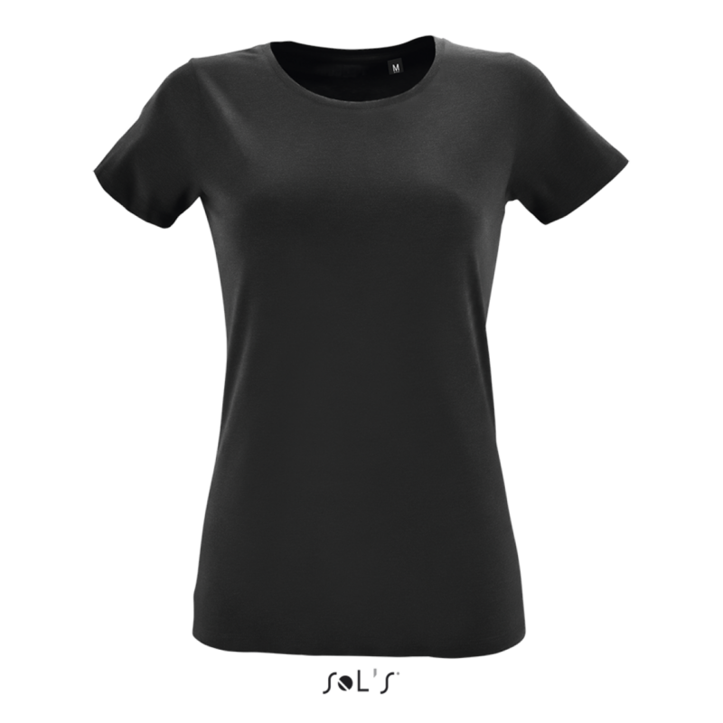so02758-deep_black-a1 SOL'S REGENT FIT WOMEN ROUND COLLAR FITTED T-SHIRT - Βαθύ Μαύρο