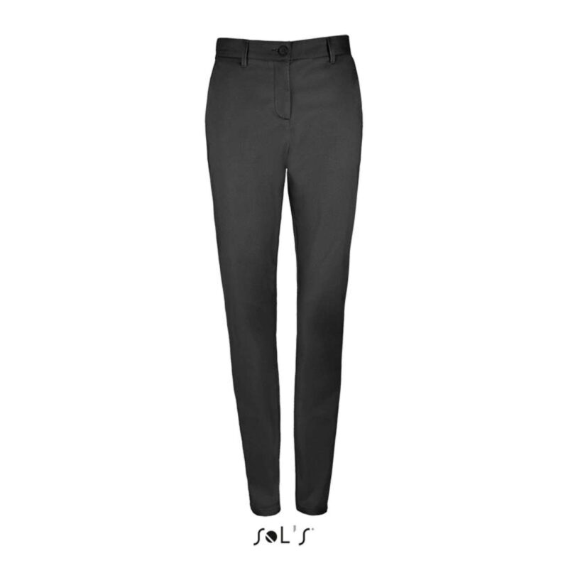 so02918-black-a1 SOL'S JARED TROUSERS - STRETCH WOMEN SATIN - Μαύρο