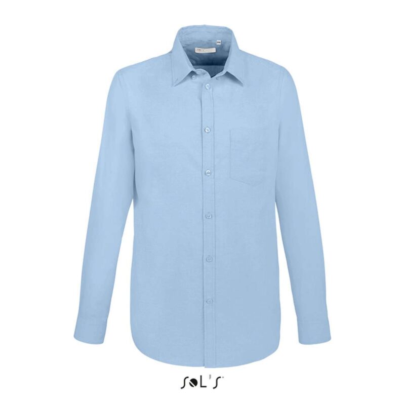 so02922-sky_blue-a1 SOL'S BOSTON SHIRT - Ανδρικό OXFORD LONG SLEEVE FIT - Γαλάζιο