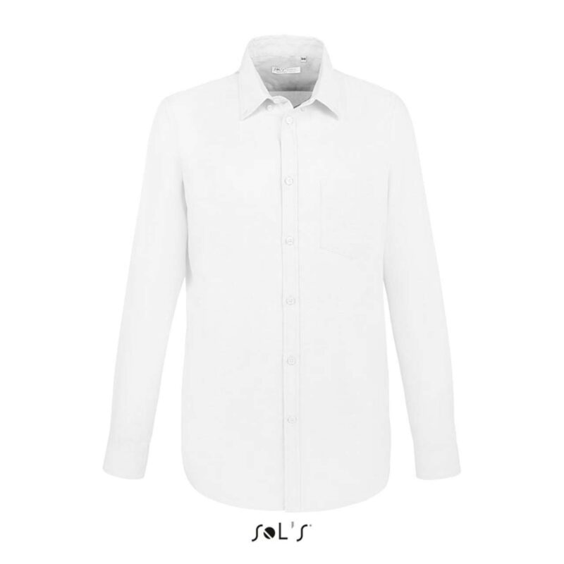 so02922-white-a1 SOL'S BOSTON SHIRT - Ανδρικό OXFORD LONG SLEEVE FIT - Λευκό