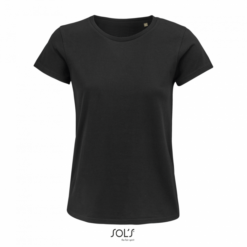 SOL'S CRUSADER WOMEN - ROUND-NECK FITTED JERSEY T-SHIRT - Βαθύ Μαύρο