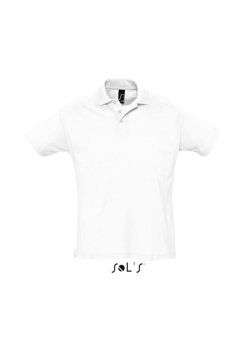 so11342-white-a SUMMER SHIRT II - SOL'S MEN POLO - Λευκό