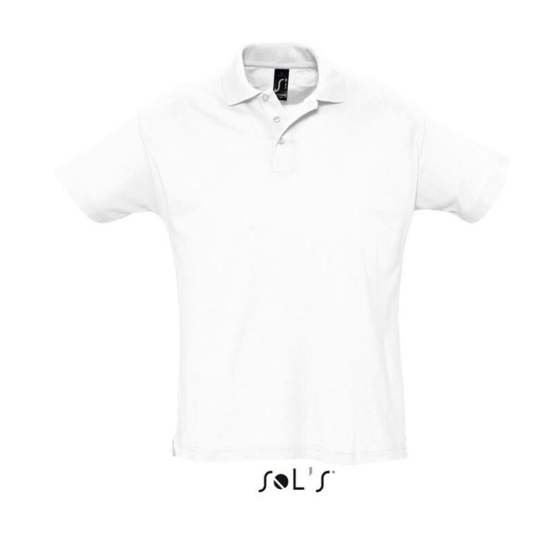 so11342-white-a SUMMER SHIRT II - SOL'S MEN POLO - Λευκό