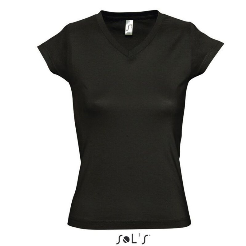 so11388-deep_black-a SOL'S MOON - Γυναικείο V-NECK T-SHIRT - Βαθύ Μαύρο