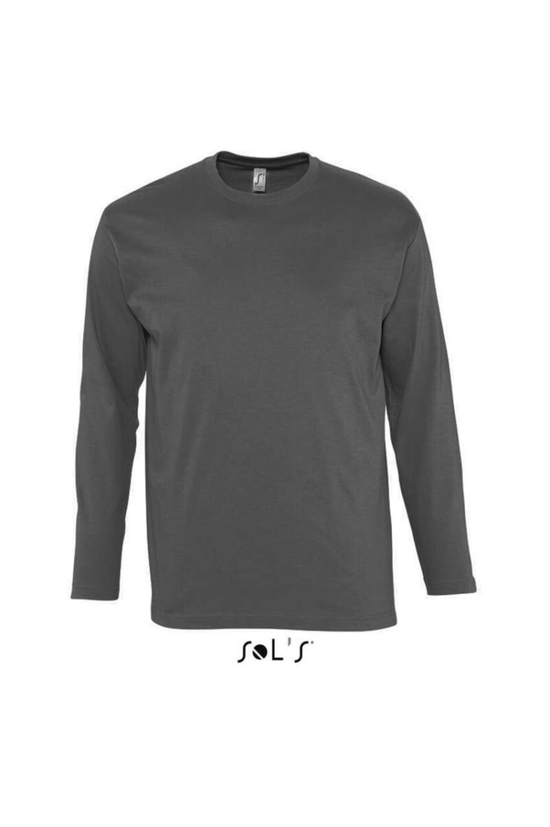 so11420-dark_grey-a1 SOL'S T-SHIRT MONARCH ΑΝΔΡΙΚΟ ΜΑΚΡΥΜΑΝΙΚΟ ΜΕ ΣΤΡΟΓΓΥΛΗ ΛΑΙΜΟΚΟΨΗ - Σκούρο Γκρι