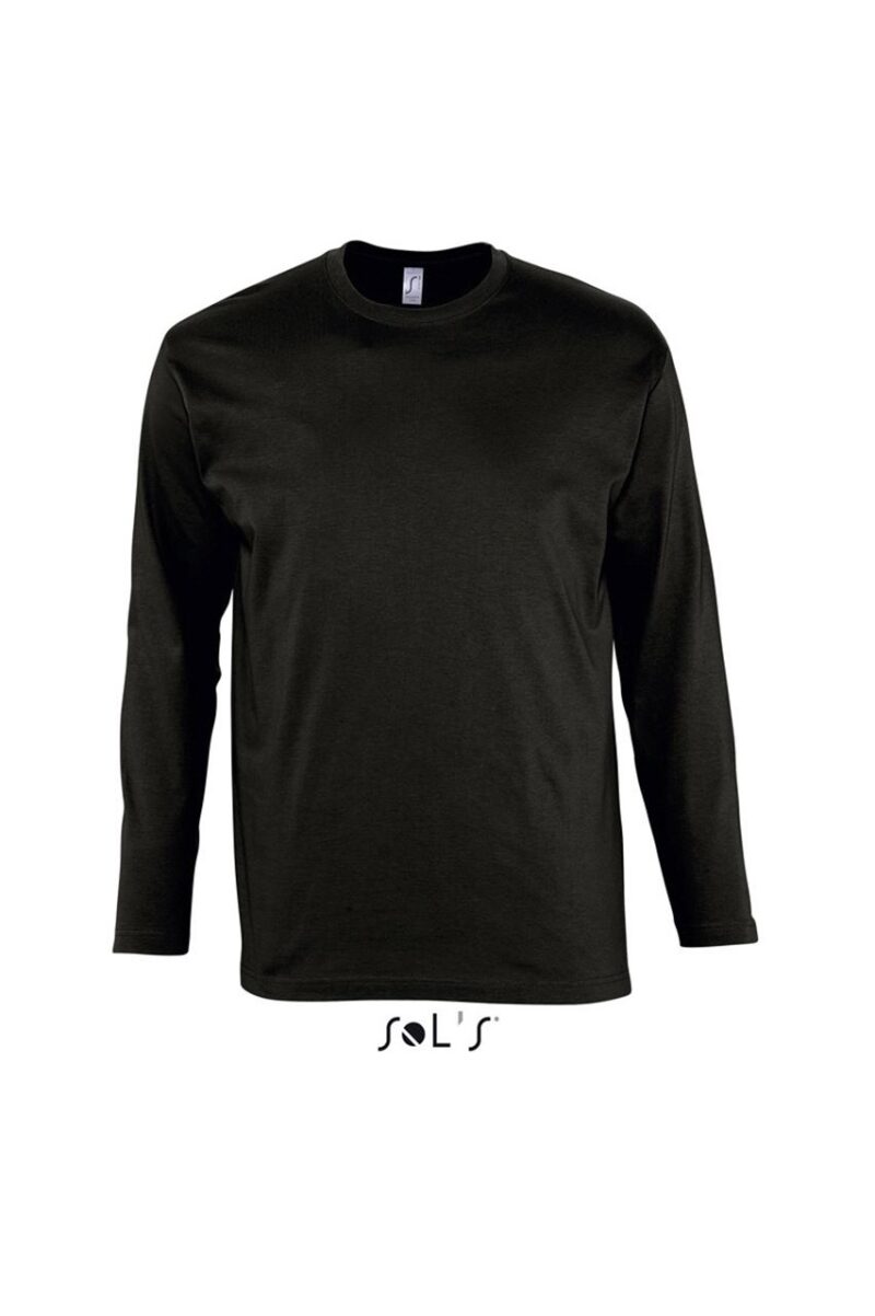 so11420-deep_black-a SOL'S T-SHIRT MONARCH ΑΝΔΡΙΚΟ ΜΑΚΡΥΜΑΝΙΚΟ ΜΕ ΣΤΡΟΓΓΥΛΗ ΛΑΙΜΟΚΟΨΗ - Βαθύ Μαύρο