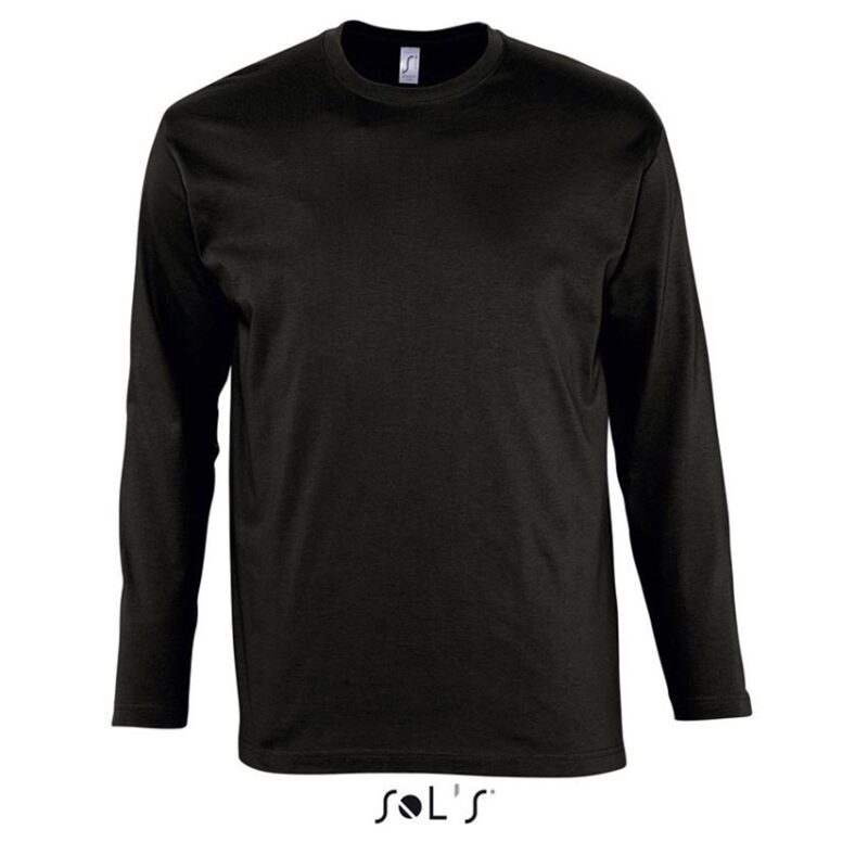 so11420-deep_black-a SOL'S T-SHIRT MONARCH ΑΝΔΡΙΚΟ ΜΑΚΡΥΜΑΝΙΚΟ ΜΕ ΣΤΡΟΓΓΥΛΗ ΛΑΙΜΟΚΟΨΗ - Βαθύ Μαύρο