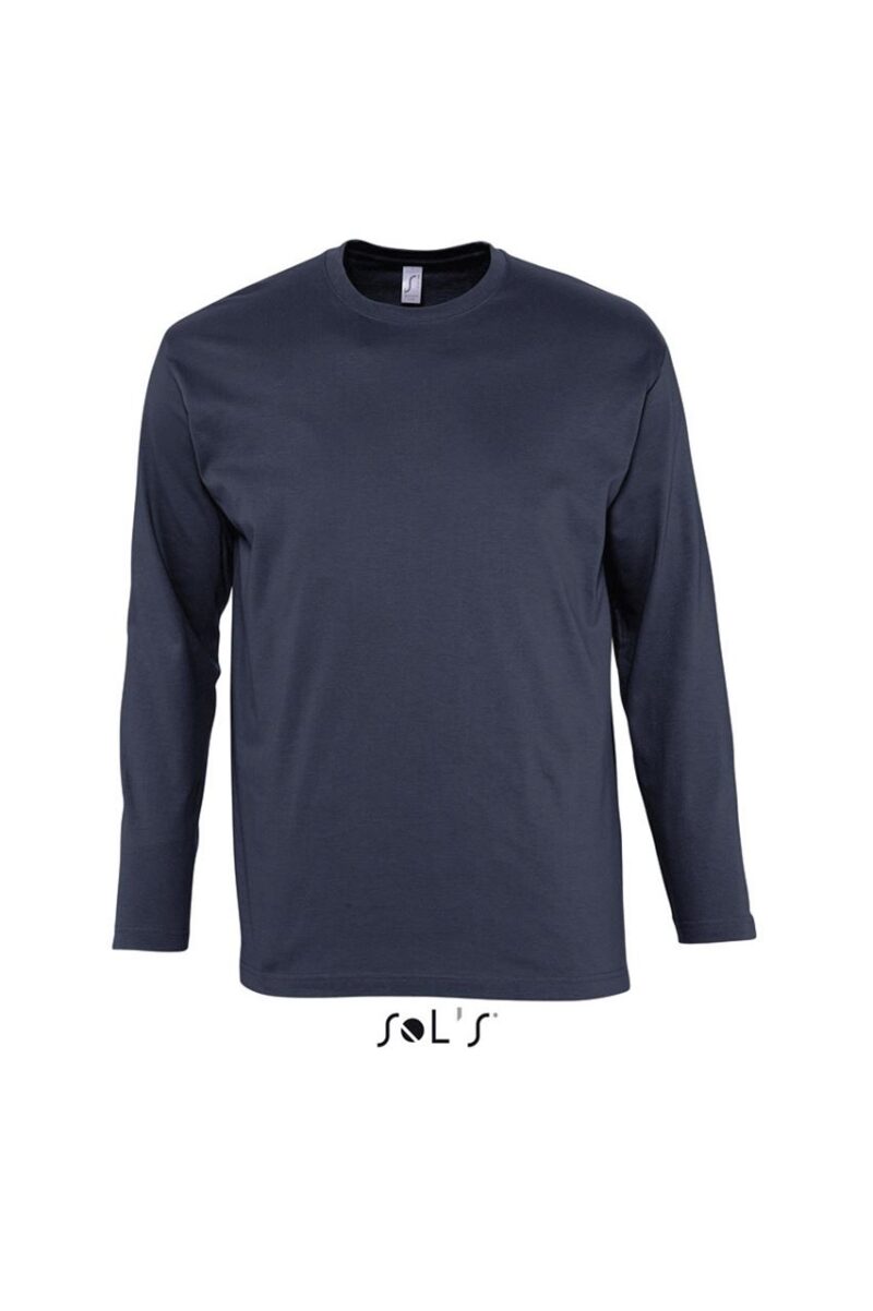 so11420-navy-a SOL'S T-SHIRT MONARCH ΑΝΔΡΙΚΟ ΜΑΚΡΥΜΑΝΙΚΟ ΜΕ ΣΤΡΟΓΓΥΛΗ ΛΑΙΜΟΚΟΨΗ - Μπλε μαρίν