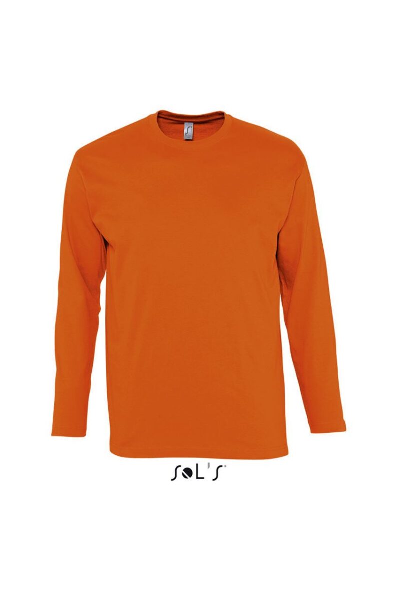 so11420-orange-a SOL'S T-SHIRT MONARCH ΑΝΔΡΙΚΟ ΜΑΚΡΥΜΑΝΙΚΟ ΜΕ ΣΤΡΟΓΓΥΛΗ ΛΑΙΜΟΚΟΨΗ - πορτοκαλί
