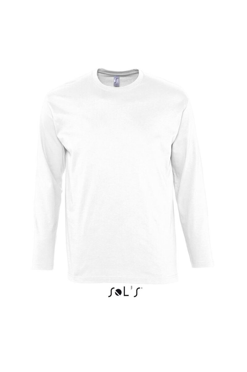 so11420-white-a SOL'S T-SHIRT MONARCH ΑΝΔΡΙΚΟ ΜΑΚΡΥΜΑΝΙΚΟ ΜΕ ΣΤΡΟΓΓΥΛΗ ΛΑΙΜΟΚΟΨΗ - Λευκό