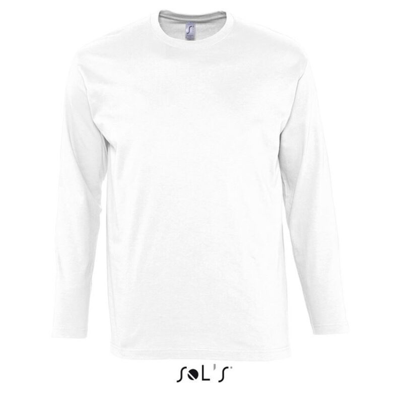 SOL'S T-SHIRT MONARCH ΑΝΔΡΙΚΟ ΜΑΚΡΥΜΑΝΙΚΟ ΜΕ ΣΤΡΟΓΓΥΛΗ ΛΑΙΜΟΚΟΨΗ - Λευκό