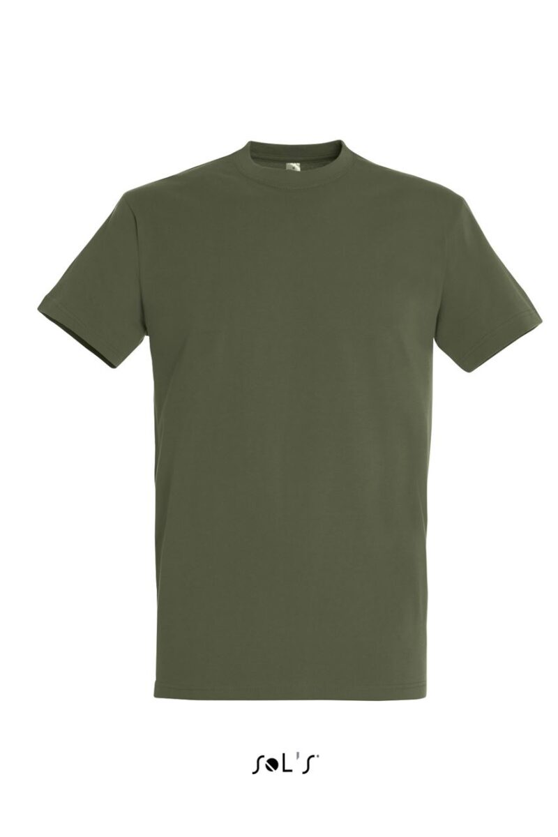 T-SHIRT IMPERIAL - SOL'S, COLLAR ROUND, MEN - Σκούρο Χακί