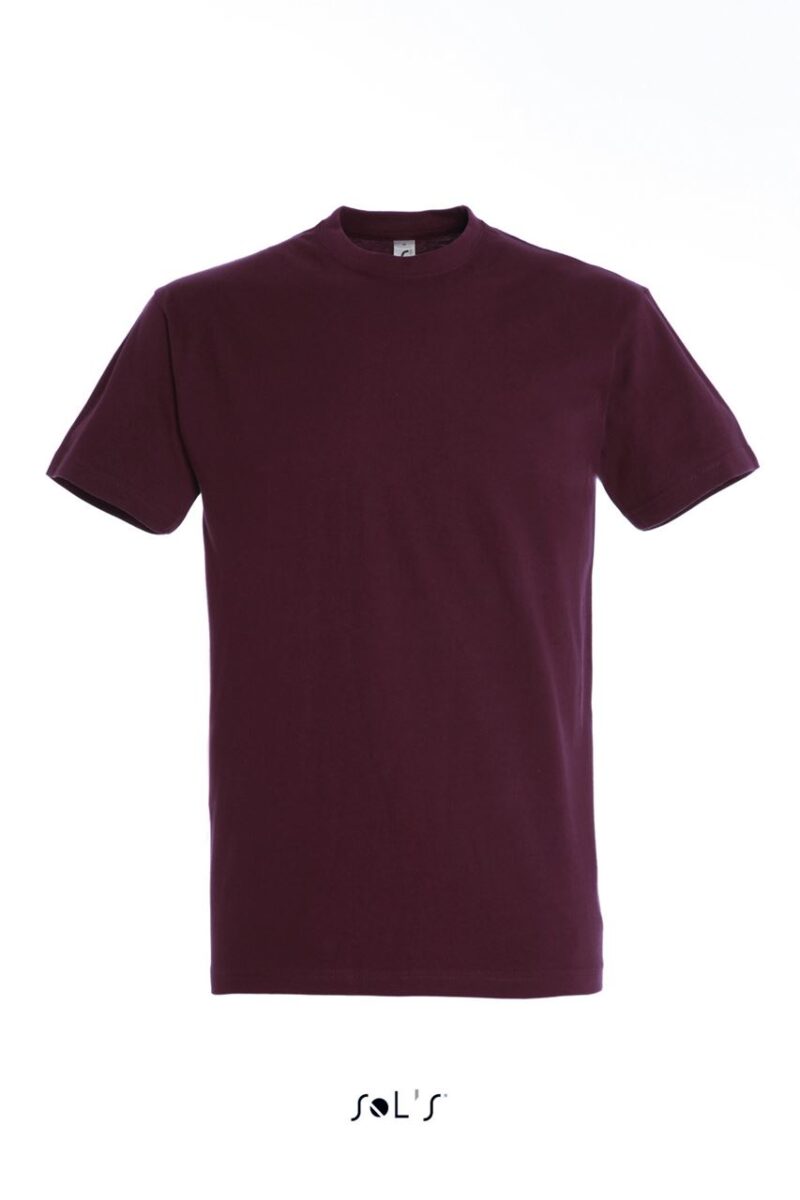T-SHIRT IMPERIAL - SOL'S, COLLAR ROUND, MEN - μπορντό