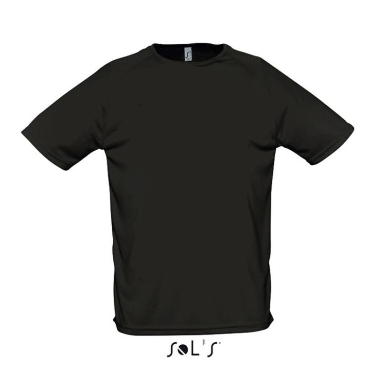 so11939-black-a SOL'S SPORTY - RAGLAN SLEEVED T-SHIRT - Μαύρο