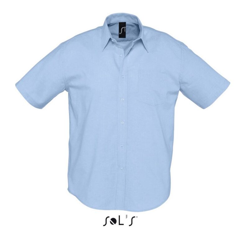 SOL'S BRISBANE - SHORT SLEEVE OXFORD MEN'S SHIRT - Γαλάζιο