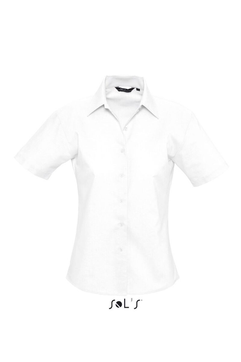 WOMEN SHIRT - SHORT SLEEVE OXFORD SOL'S ELITE - Λευκό