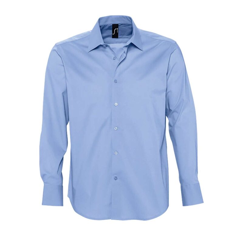 so17000-bright_sky-a1 SOL'S SHIRT BRIGHTON για MEN - LONG STRETCH SLEEVE - Φωτεινό Γαλάζιο