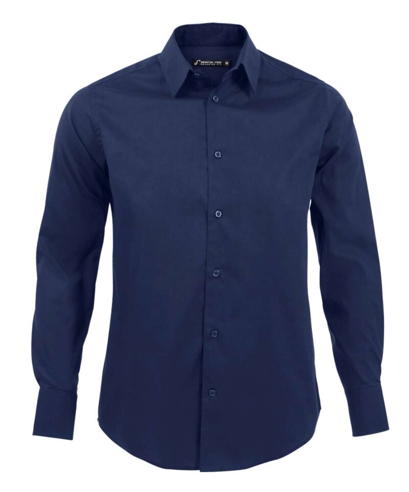 SOL'S SHIRT BRIGHTON για MEN - LONG STRETCH SLEEVE - Dark Blue