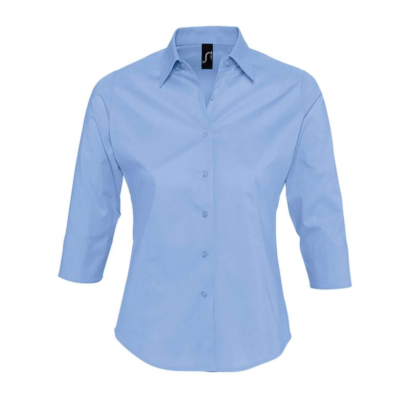 STRETCH WOMEN - 3/4 SLEEVE SHIRT SOL'S EFFECT - Φωτεινό Γαλάζιο