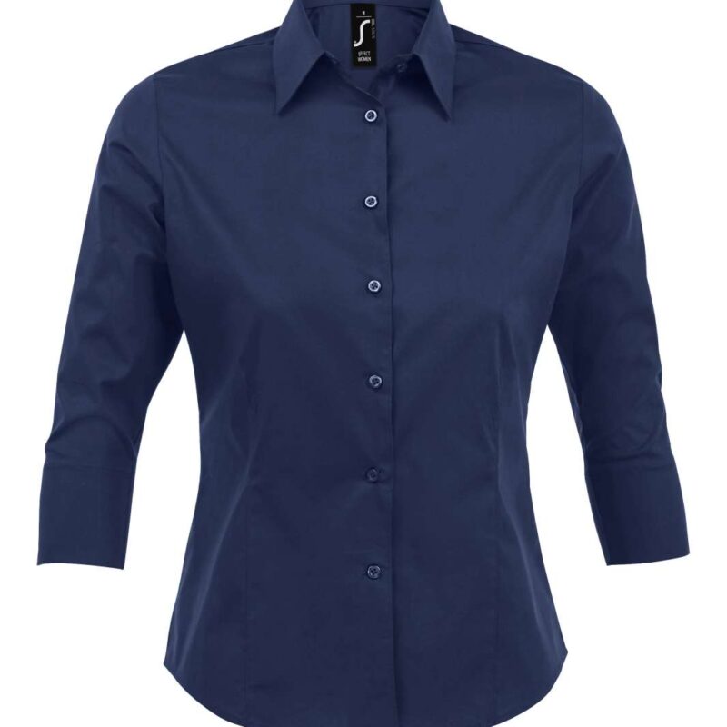 so17010-dark_blue-a1 STRETCH WOMEN - 3/4 SLEEVE SHIRT SOL'S EFFECT - Dark Blue