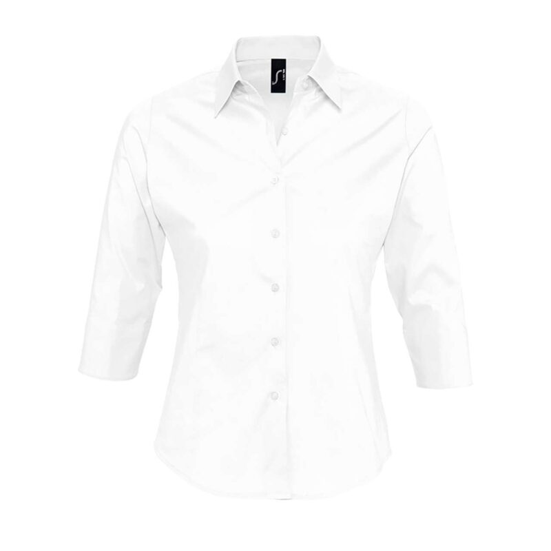 STRETCH WOMEN - 3/4 SLEEVE SHIRT SOL'S EFFECT - Λευκό