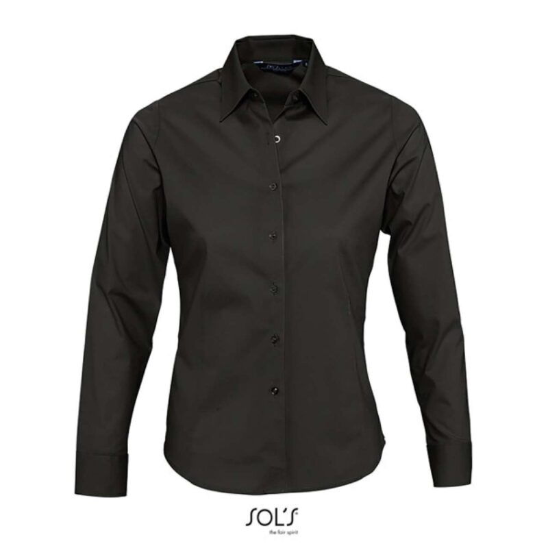 SOL'S STRETCH - SHIRT WOMEN'S SLEEVE LONG EDEN - Μαύρο