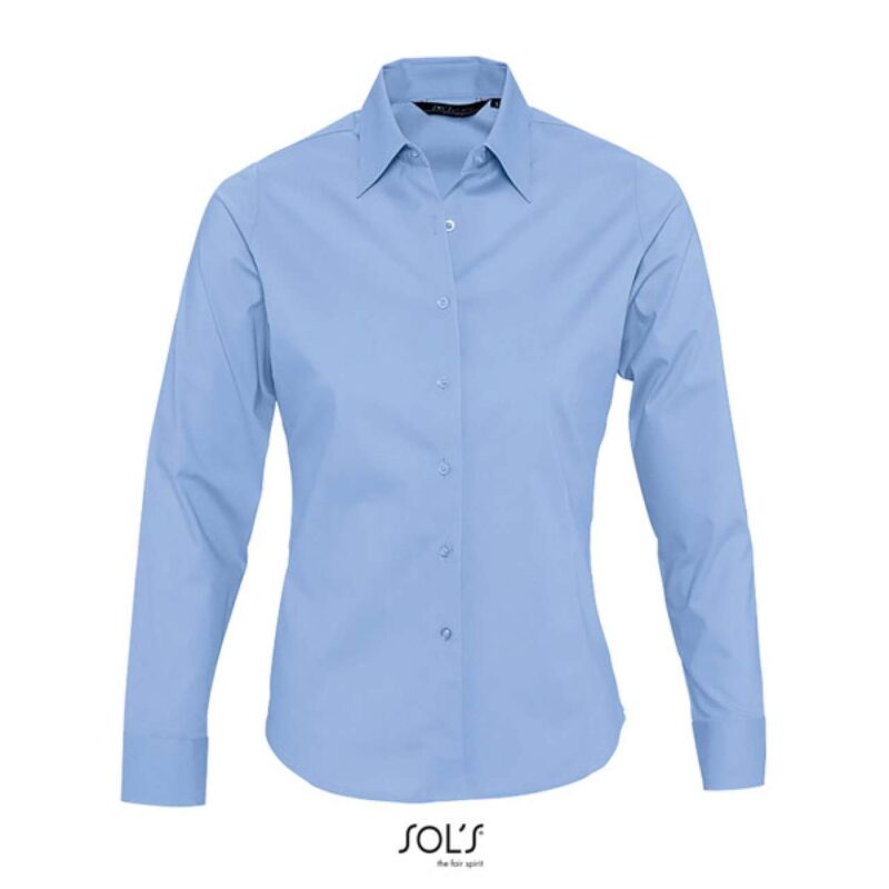 so17015-bright_sky-a1 SOL'S STRETCH - SHIRT WOMEN'S SLEEVE LONG EDEN - Φωτεινό Γαλάζιο