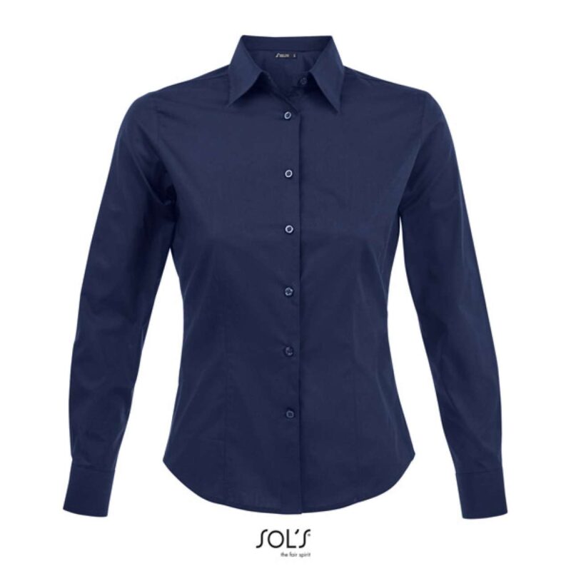 so17015-dark_blue-a1 SOL'S STRETCH - SHIRT WOMEN'S SLEEVE LONG EDEN - Dark Blue