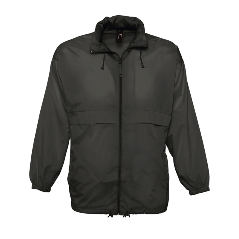 so32000-black-a1 SOL'S SURF - UNISEX WATER REPELLENT WINDBREAKER - Μαύρο