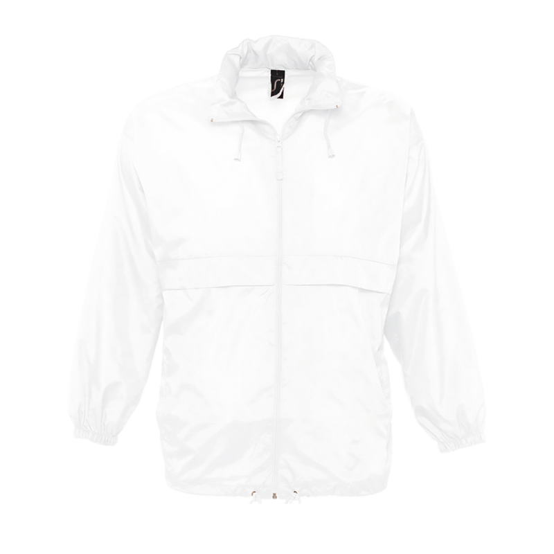 so32000-white-a1 SOL'S SURF - UNISEX WATER REPELLENT WINDBREAKER - Λευκό