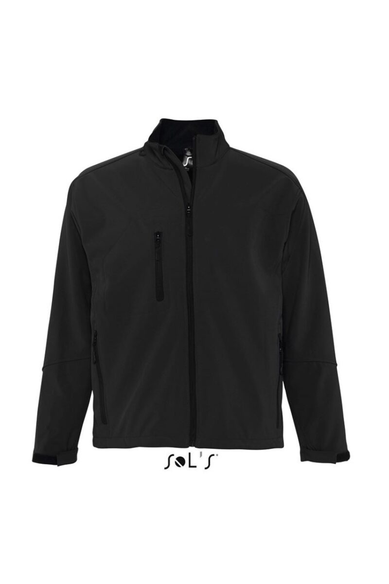 so46600-black-a ZIPPED SOFTSHELL - SOL'S RELAX MEN JACKET - Μαύρο