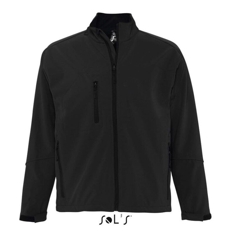 ZIPPED SOFTSHELL - SOL'S RELAX MEN JACKET - Μαύρο