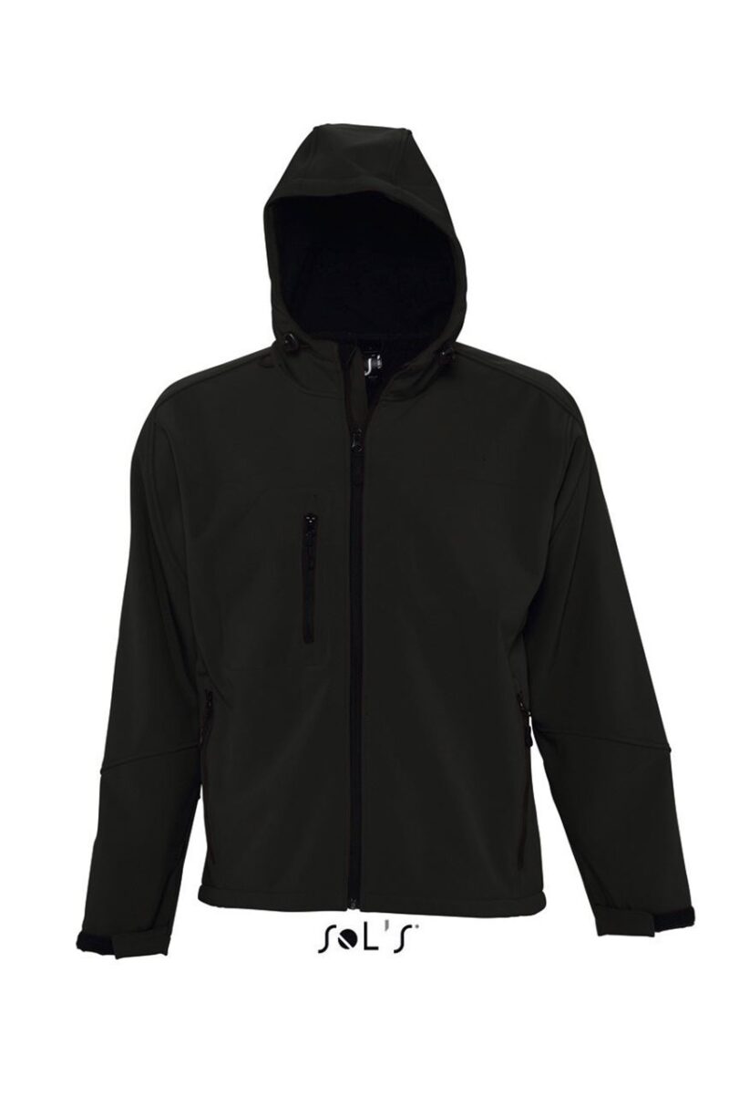 so46602-black-a SOL'S REPLAY MEN - HOODED SOFTSHELL - Μαύρο
