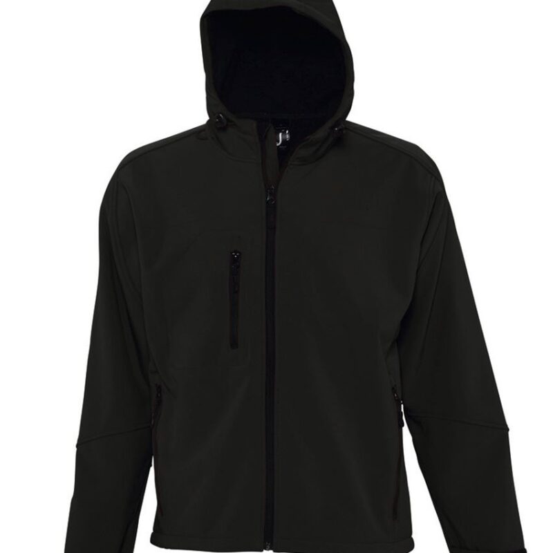 so46602-black-a SOL'S REPLAY MEN - HOODED SOFTSHELL - Μαύρο
