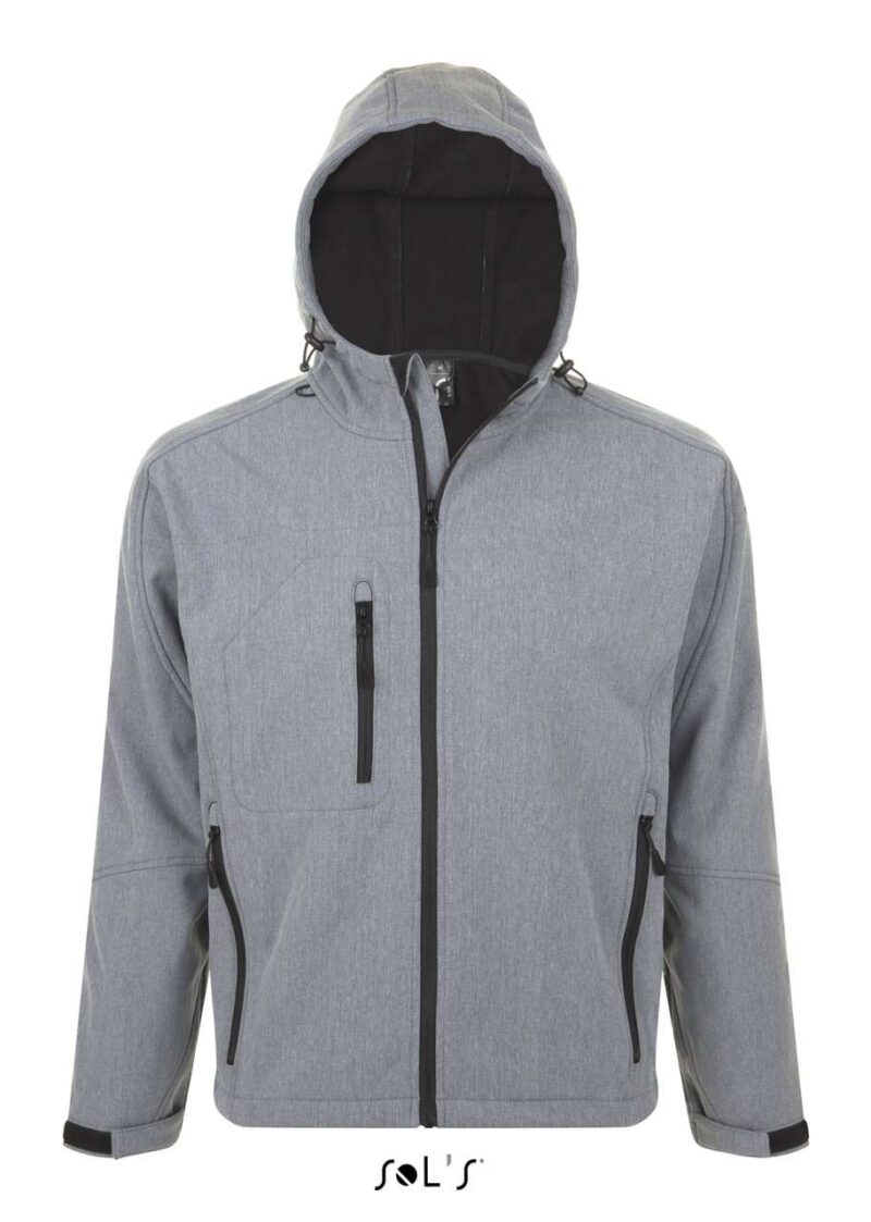 so46602-grey_melange-a1 SOL'S REPLAY MEN - HOODED SOFTSHELL - Γκρι Μελανζέ