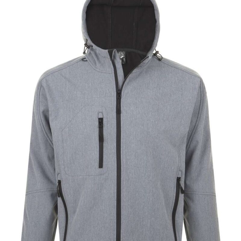 so46602-grey_melange-a1 SOL'S REPLAY MEN - HOODED SOFTSHELL - Γκρι Μελανζέ