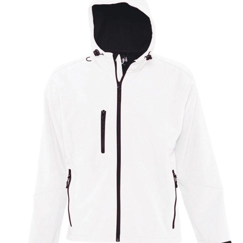 so46602-white-a SOL'S REPLAY MEN - HOODED SOFTSHELL - Λευκό