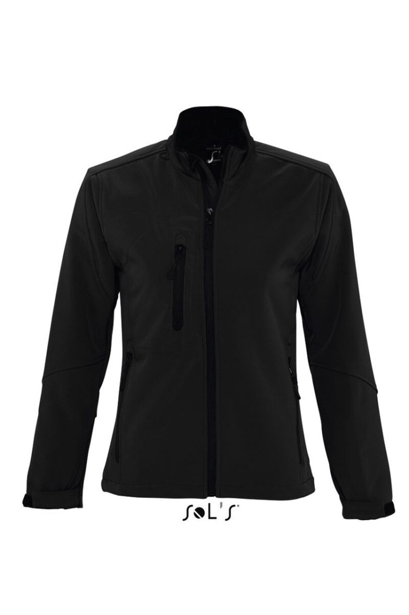 so46800-black-a ROXY SOFTSHELL - SOL'S WOMEN ZIPPED JACKET - Μαύρο
