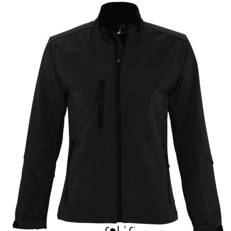 so46800-black-a ROXY SOFTSHELL - SOL'S WOMEN ZIPPED JACKET - Μαύρο