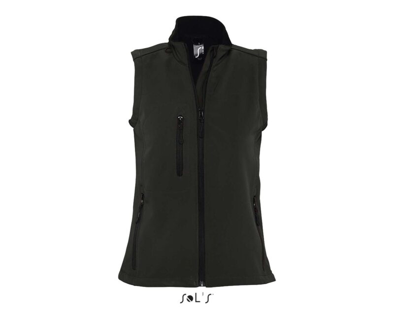 so46801-black-a1 SOL'S RALLYE WOMEN - JACKET SOFTSHELL SLEEVELESS - Μαύρο