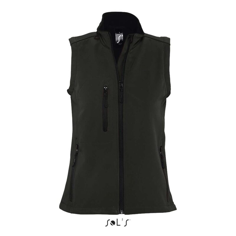 so46801-black-a1 SOL'S RALLYE WOMEN - JACKET SOFTSHELL SLEEVELESS - Μαύρο