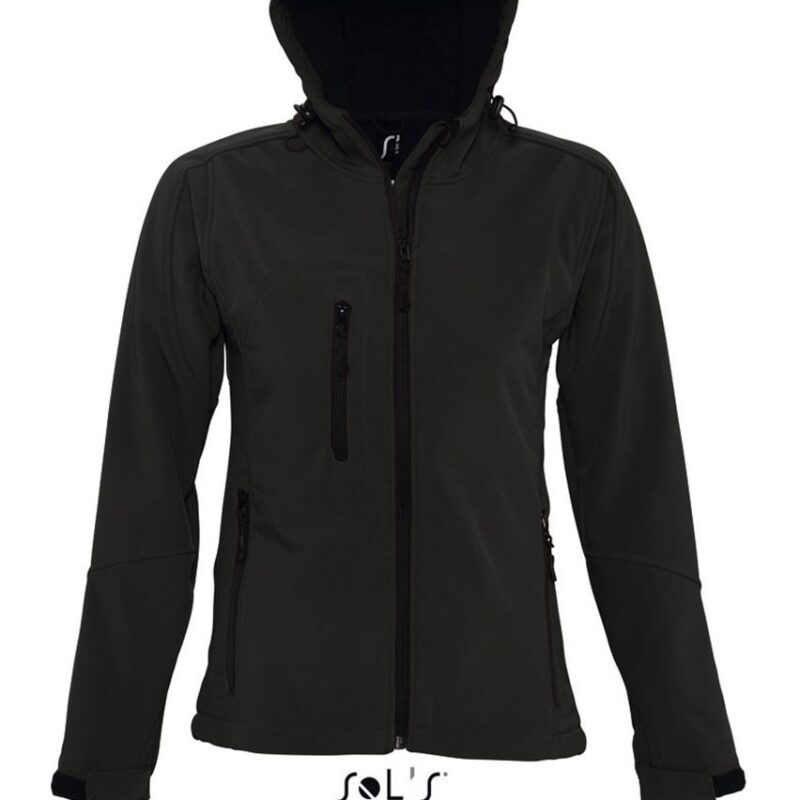 SOL'S REPLAY WOMEN - HOODED SOFTSHELL - Μαύρο