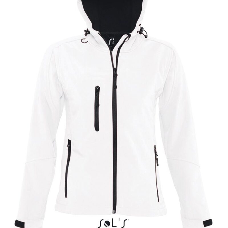 so46802-white-a SOL'S REPLAY WOMEN - HOODED SOFTSHELL - Λευκό